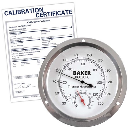 BAKER INSTRUMENTS B6020FC-NIST Dial Thermo-Hygrometer,  B6020FC-NIST